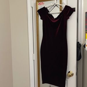 Velvet off shoulder Dress